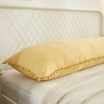 thumbnail image 3 of Move Over Yellow Body Pillow Cover 20x54 inches Boho Chic Pom Poms Fringe Pattern Body Pillowcase 101% Washed Microfiber, 3 of 8