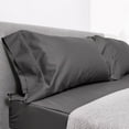 thumbnail image 2 of DNG Creations 5 Piece Zipper Sheet Set - Include (1 Elastic Fitted Sheet , 1 Base Sheet has Zipper, 1 Flat Sheet And 2 Pillowcase) 24 Inch Deep Pocket ( Solid Dark-Grey - Twin XL ), 2 of 7