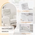 thumbnail image 6 of ALAKFORM Rocking Chair Nursery with Foot Rest,Upholstered Teddy Glider Rocker with Wood Legs, Nursing Rocking Chair Indoor for Living Room/Nursery,Ivory, 6 of 7