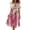 Pink, variant on JoveMarine Casual Dresses for Women 2026 V Neck - Short Sleeve Ruffled Vintage Floral Print Midi Dress with Elastic Waist for Daily,Black L