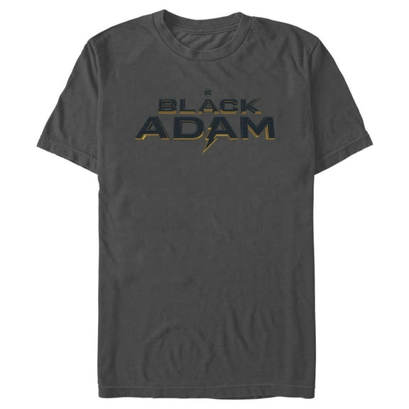 Men's Black Adam Black Logo  Graphic Tee Charcoal 2X Large