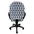 thumbnail image 3 of Geometric Office Chair Slipcover, Abstract Illustration Along Monochrome Triangles in Different Size, Protective Stretch Decorative Fabric Cover, Standard Size, Champagne and Night Blue, by Ambesonne, 3 of 5