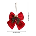 thumbnail image 2 of Velvet Christmas Bow Ornament, Xmas Tree Hanging Decoration for Tree Home Party Front Door 7.87in Red, 2 of 5