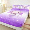 thumbnail image 3 of Manfei Cute Purple Axolotl Bed Sheets, Kawaii Glitter Stars King Sheets, Teens Boys Girls Kids Sheet Set, Breathable Home Decor, 4-Piece, 3 of 7
