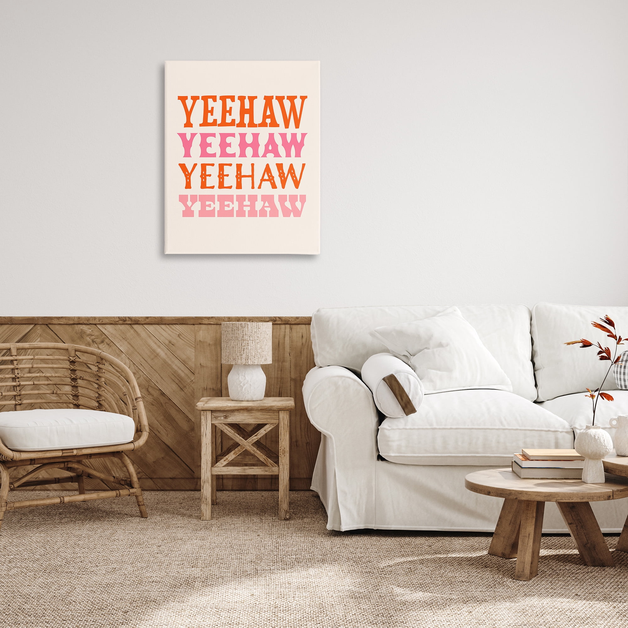 Stupell Industries Yeehaw Country Typography Typography Painting Gallery Wrapped Canvas Art Print Wall Art, 30 x 40