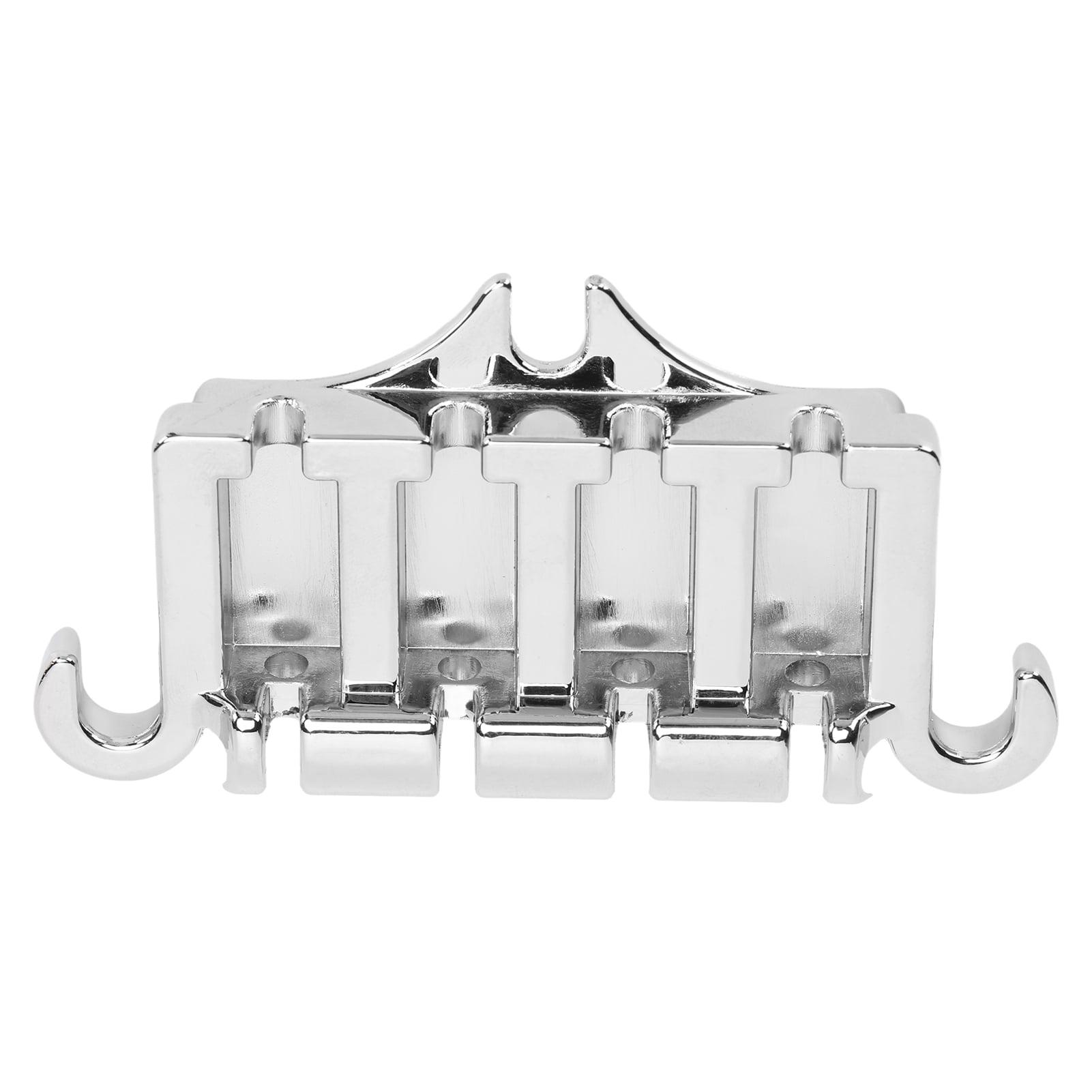 Electric Bass Bridge 4 String Metal Bridge Tailpieces Guitar Replacement Parts with ScrewsSilver