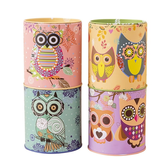 Nmdmisc Owl Piggy Bank Girls Piggy Bank boy Piggy Bank Piggy Bank for Boys Storage bin tinplate Piggy Bank Piggy Bank Metal Purple Money Bank Coin jar Small Piggy Bank Round