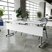 Flash Furniture Palmer 72"W x 24"D Foldable Training Room Table Laminate White Tabletop/Gray Frame