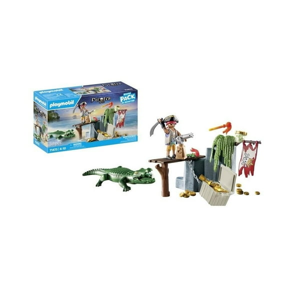 Set de Juego Playmobil Pirates Pirata con caimán 59 Piezas