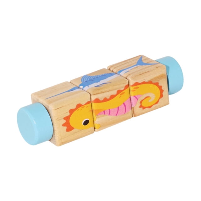 Rivenza 3D Wooden Rotating Puzzle Brain Teaser Interactive Learning Toy Cute Educational Style B