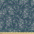 thumbnail image 2 of Navy Blue Fabric by the Yard Upholstery, Lace Like Pinkish Hand Sketched Repeated Abstract Flower Twig Leaf Printing, Decorative Fabric for DIY and Home Accents, Rose and Indigo by Ambesonne, 2 of 5