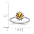 thumbnail image 2 of White Sterling Silver Ring Band Gemstone Citrine Oval Yellow Diamond, 2 of 2