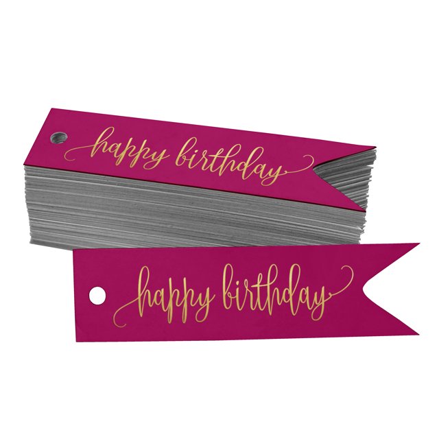 Inkdotpot Gold Foil Paper Hang Tags Happy Birthday Favor Tags 100 Pieces