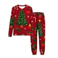 thumbnail image 2 of Conjuntos de blusas y camisas de cuello redondo y manga larga con estampado navideño para niños Camisa de manga larga con cuello redondo y cintura elástica Pantalones largos Conjunto de traje de casa, 2 of 6