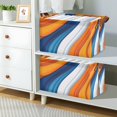 thumbnail image 2 of Yayeee Foldable Storage Basket for Shelves with Handles Waterproof Cloth Bins, Orange Abstract Wavy, 2 of 7