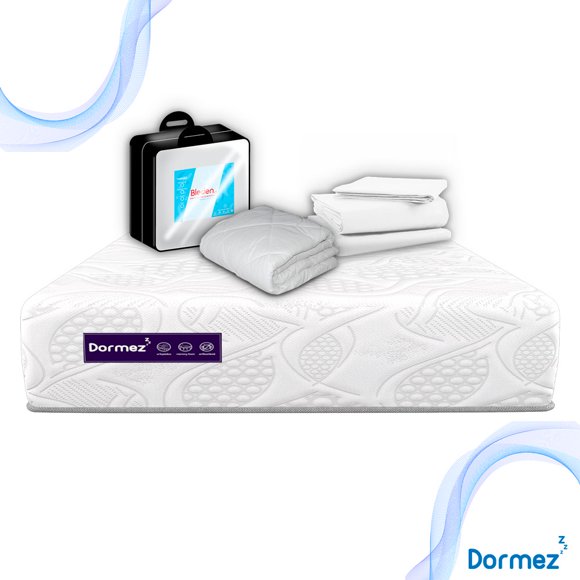 Colchón Glassy Queen Size + Protector + Sábanas Dormez Hipo-alergénico Shine