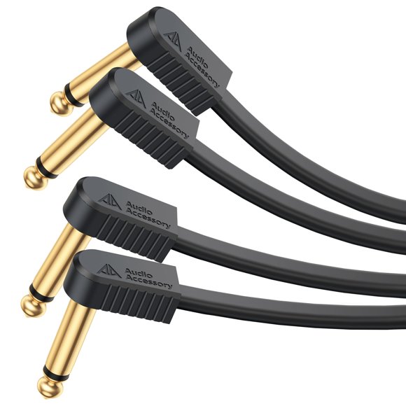 Kevlar Reinforced Guitar Pedal Cables, Built-to-Last, Noise-Free Quad-Layer Shielded, Gold-Plated Flat Ribbon Guitar Patch Cables for BOSS,