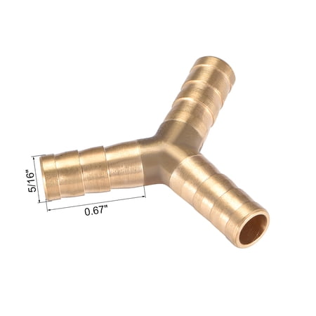 Y-Shaped Brass Barb Tee - 3-Way Connector For 1/8" (4mm) Hose - Fuel, Air, Water (Dynapex) 10 thumbnail image