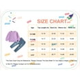 thumbnail image 2 of Kucnuzki 3T Toddler Baby Girl Winter Outfits Pants Sets 4T Long Sleeve Solid Color Waffle Pull-Over Elastic Denim Pants 2PCS Set Purple, 2 of 9