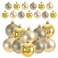 thumbnail image 2 of 24Pcs Mini Christmas Balls Ornaments, Shatterproof Christmas Hanging Balls for Xmas Tree, Holiday, Wedding, Mardi Gras Party Gold Color, 2 of 6