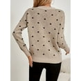 thumbnail image 2 of Plus Size Women's Polka Dot Sweater Long Sleeve Crew Neck Knit Pullover, 2 of 6