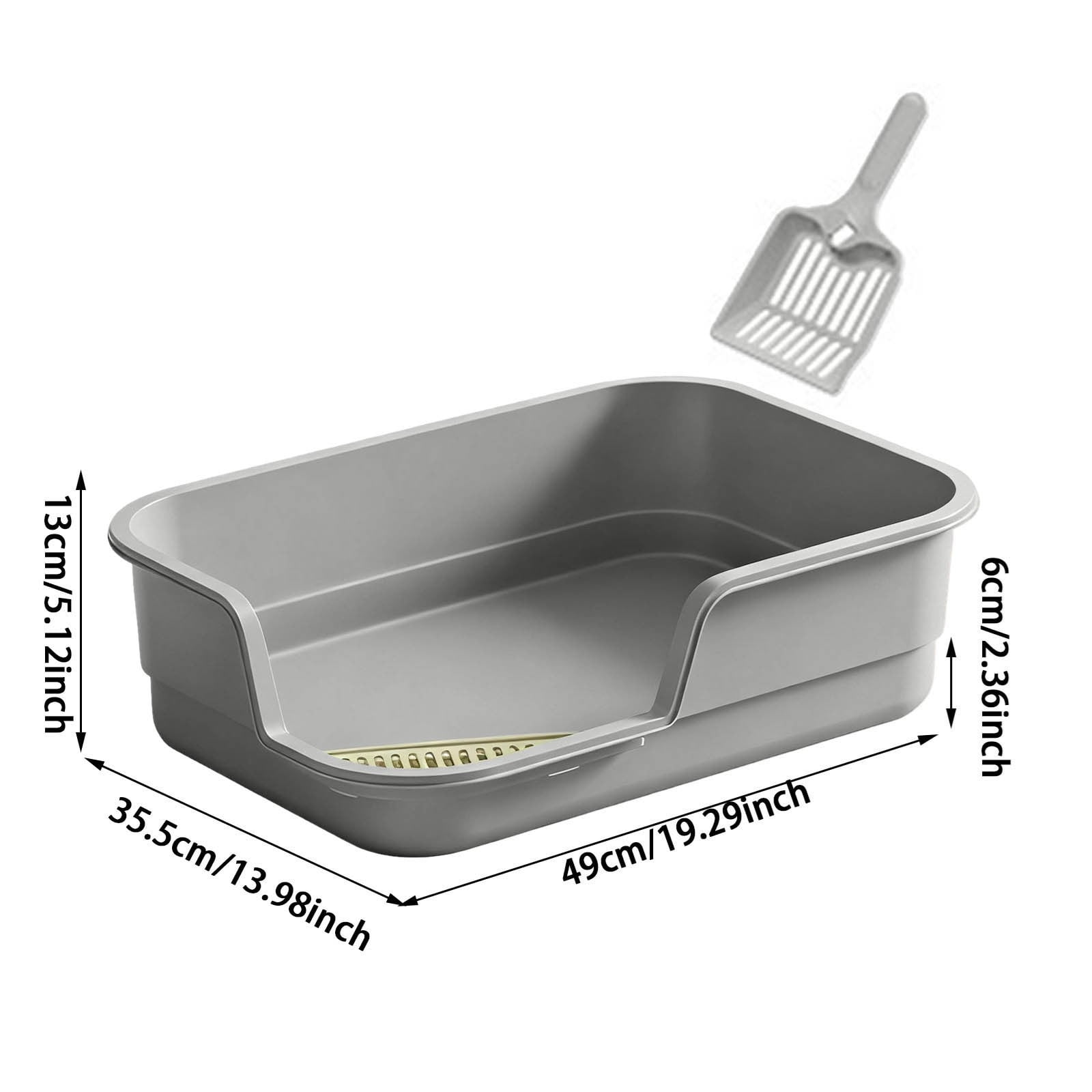 Extra Large Cat Litter Box Semi Enclosed High Edge Anti Scatter Durable Easy Clean Indoor Cats Multi Pet Households Tray