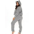 thumbnail image 2 of safuny Women's Casual Suit at Home Dressy Hoodede Neck with Ears Long Sleeve Solid Color Comfy Casual Plus Size Suit for Girlfriend Wife Daughter Gray XXL, 2 of 6