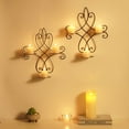 thumbnail image 3 of XKDOUS Wall Candle Sconce Holder Set of 2, Metal Wall Candle Holder Wall Decor, Hanging Wall Mounted Candle Stick Holder for Living Room Bedroom Dining Room Decorations, 3 of 10