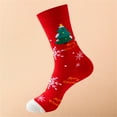 thumbnail image 1 of Bas Rouges Adulte Nouveauté Chaussettes de Noël Festives Père Noël et Cloches Design Multi Pack pour les Fêtes, 1 of 3