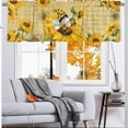 thumbnail image 2 of Rdsfhsp Farmhouse Yellow Sunflower Buffalo Plaid Rod Pocket Kitchen Curtain, 54 x 18 in, 2 of 5
