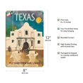 thumbnail image 2 of Texas - Cowboys at The Alamo - Lone Star Flag - Eastern Air Lines - Vintage Travel Poster by Joseph Charles Parker c.1960s - 8 x 12 inch Vintage Wood Art Sign, 2 of 4