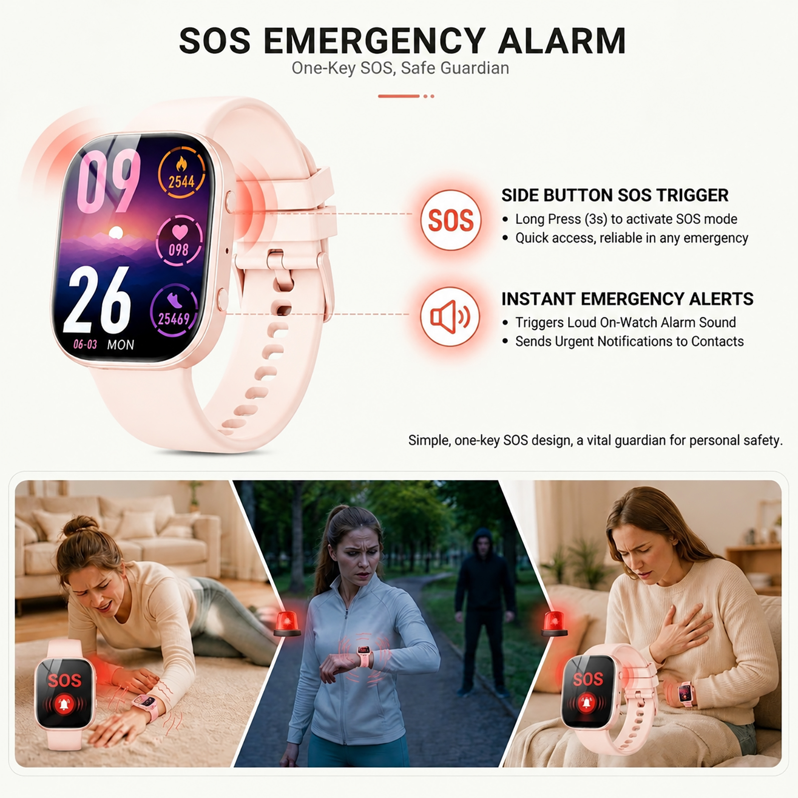 Minsxk 1.88" Smart Watch Fitness Tracker Pink photo 2