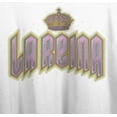 thumbnail image 6 of La Reina (Queen) Metallic Font Women's White Graphic Crop Tee-Medium, 6 of 7
