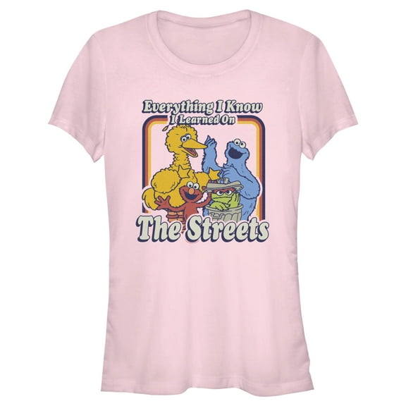 Junior's Sesame Street Everything I Know I Learned on the Streets  Graphic T-Shirt