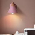 thumbnail image 2 of Nordic Wall Sconce Wood Wall Light with Cone Metal Shade, Indoor Lighting Fixture Headboard Lamp, Children's Room Wall Lamps for Bedroom Bedside, E27 Wall Wash Lights, 2 of 5