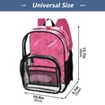 thumbnail image 4 of Large Clear PVC Backpack Heavy Duty See Through Backpack for Adults Work Travel, Pink-bow Print Printed 12L, 4 of 8