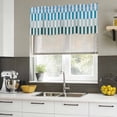 thumbnail image 5 of Colorful Stripe Valances for Windows, Decorative Rod Pocket Window Valance Curtains, Modern Teal Blue Green Vertical Striped Short Curtain Drapes for Kitchen/Living Room, 2 Panels, 60" W x 18" L, 5 of 8