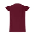 thumbnail image 4 of Hyknon Hauts pour Femmes Mode Mignon Nœud devant Blouses Super Douces Été Décontracté Manches Courtes à Volants Col Rond Chandail Couleur Unie Tendance Sortie Hauts, 4 of 4