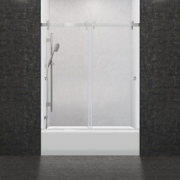 LessCare Ultra-H 60'' x 62'' Bypass Frameless Tub Door