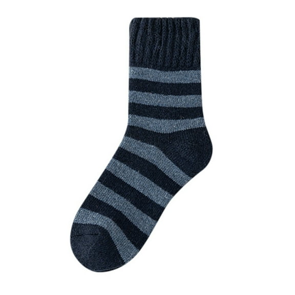 WMNTST Womens Above Ankle Socks Striped Towel Sole Ribbed Winter Socks Everyday Indoor Outdoor Wool Socks