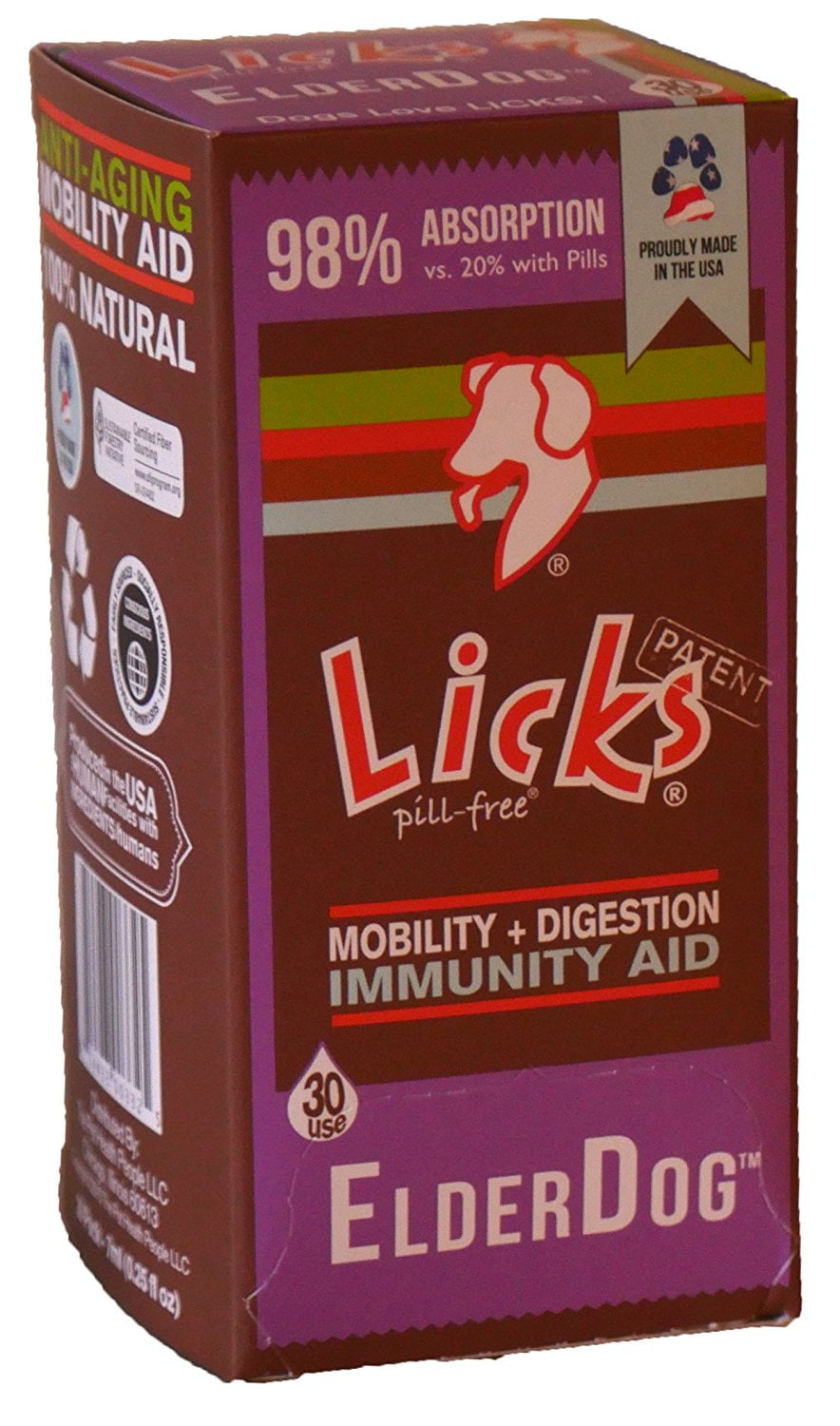 licks dog vitamins