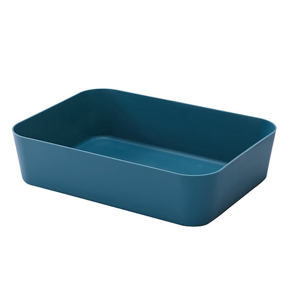 Caja de almacenamiento Rectangular de plástico Cajón de escritorio Estuche de cosméticos Organizador de papelería Contenedor de calcetines Almacenamiento y organización del hogar azul marino S Yuarrent HA003019-10