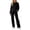 Black, variant on 2 Piece Ribbed Knit Set For Women Fall Crewneck Long Sleeve Tops & Straight Leg Pants Casual Lounge Outfits, S-XXL