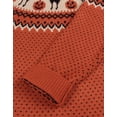 thumbnail image 4 of Cogild Sweaters for Women Halloween Sweater Fair Isle Knit Black Cat Pumpkin Crew Neck Pullover Fall Top, 4 of 9