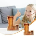 thumbnail image 2 of Wooden English Letter Savings Can with Transparent Glass Front for Coin Storage, 2 of 6