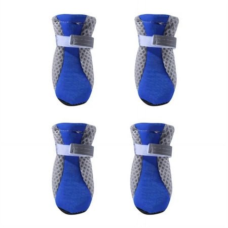 GASTROPOD Dog Shoes Comfort Breathable Mesh Dog Boots Reflective Soft Durable Sole Dog Booties 4.5x3.6cm Blue