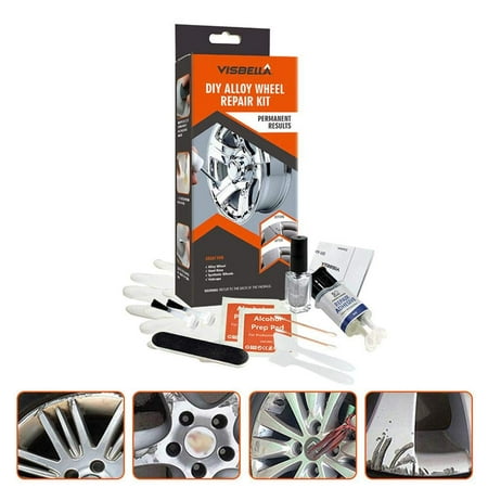 Codream DIY Alloy Wheel Repair Adhesive Kit 5 Minutes General Purpose Silver Paint Fix Tool for Car Auto Rim Dent Scratch Care
