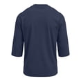 thumbnail image 6 of Trgacdwlo Mens Big and Tall 3/4 Sleeve Shirts Crew Neck Mens Baseball Shirts Summer Fall Big and Tall Plain Cotton Shirts Men Navy M, 6 of 6