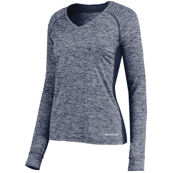 Holloway Sportswear L Womens Electrify Coolcore® Long Sleeve Tee Navy Heather 222770