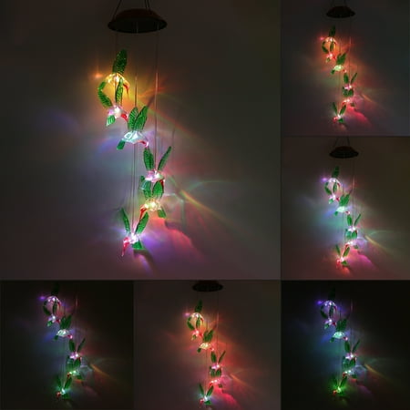 Humming Bird Shape Solar Power Led Light Color Changing Wind Humming Bird Shape Solar Power Led Light Color Changing Wind Chimes Home Garden Outdoor Indoor